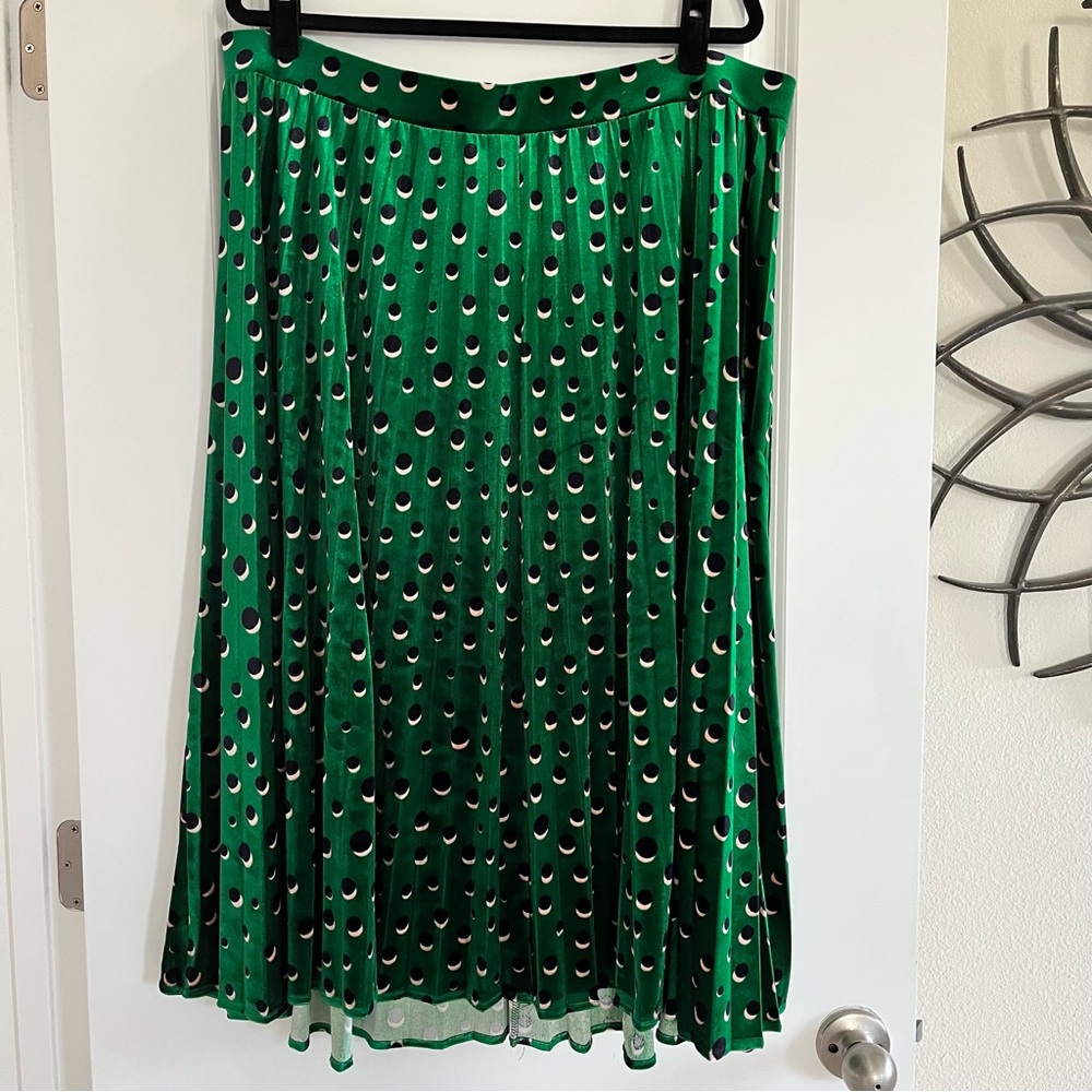 Anthropologie Maeve Plus Size Carly Velvet Pleated Midi Skirt - Picture 2 of 5